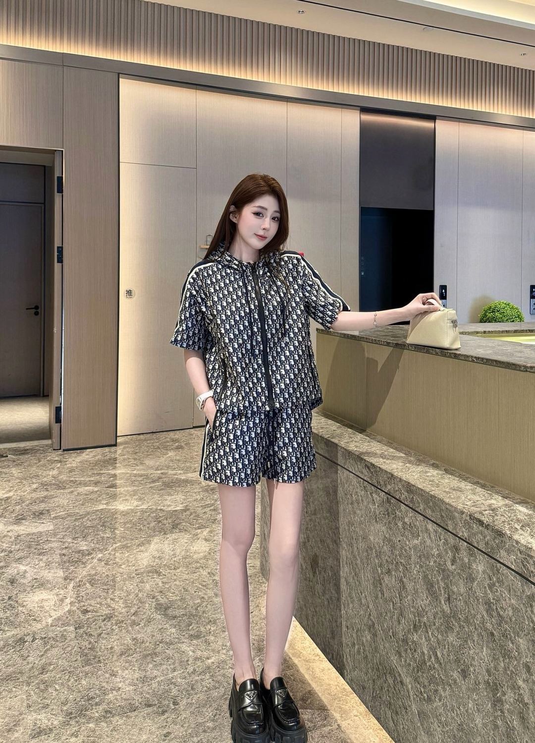 CD New Hoodie + Shorts Set