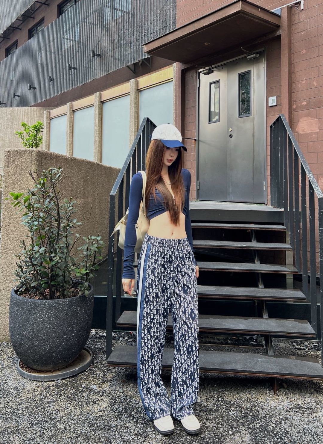 CD New Drawstring wide-leg pants
