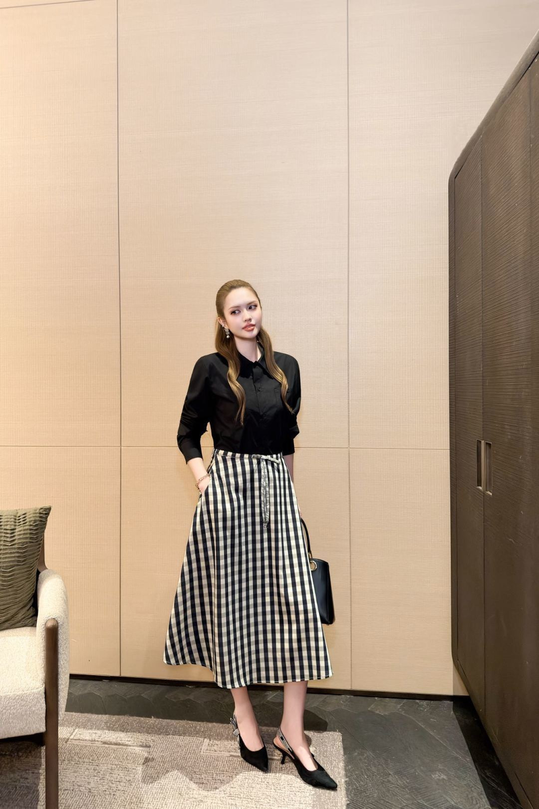 CD New check skirt