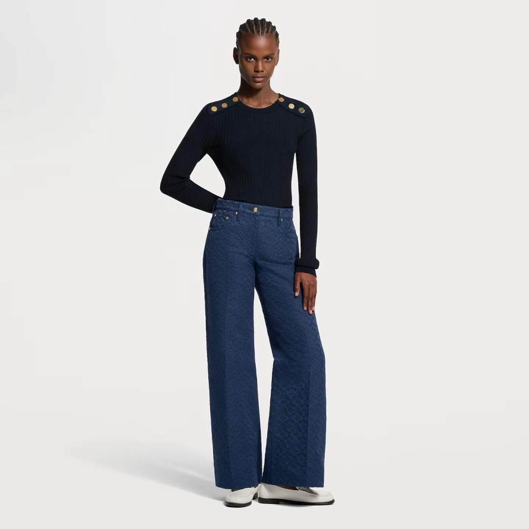 Louis New jacquard straight-leg jeans