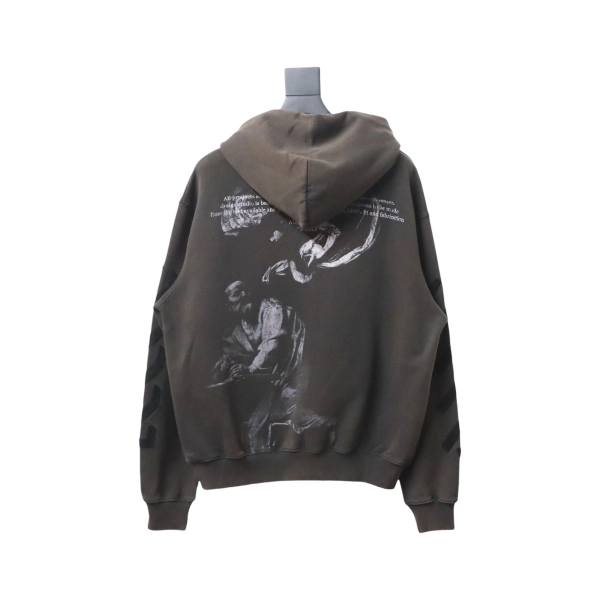 Off-white Washed old man print hoodie