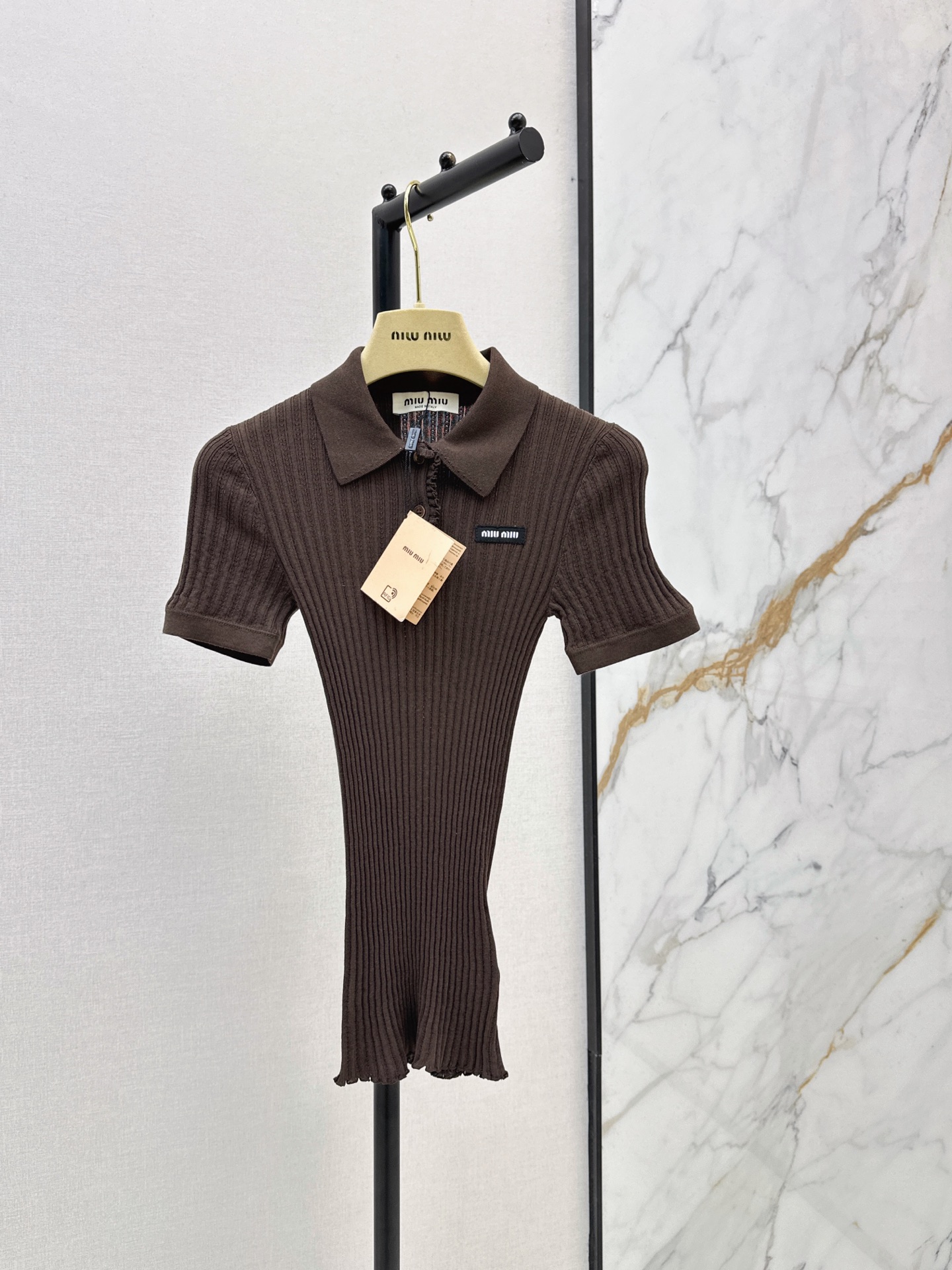 Miu New Slim Fit Polo Short-Sleeve Knit