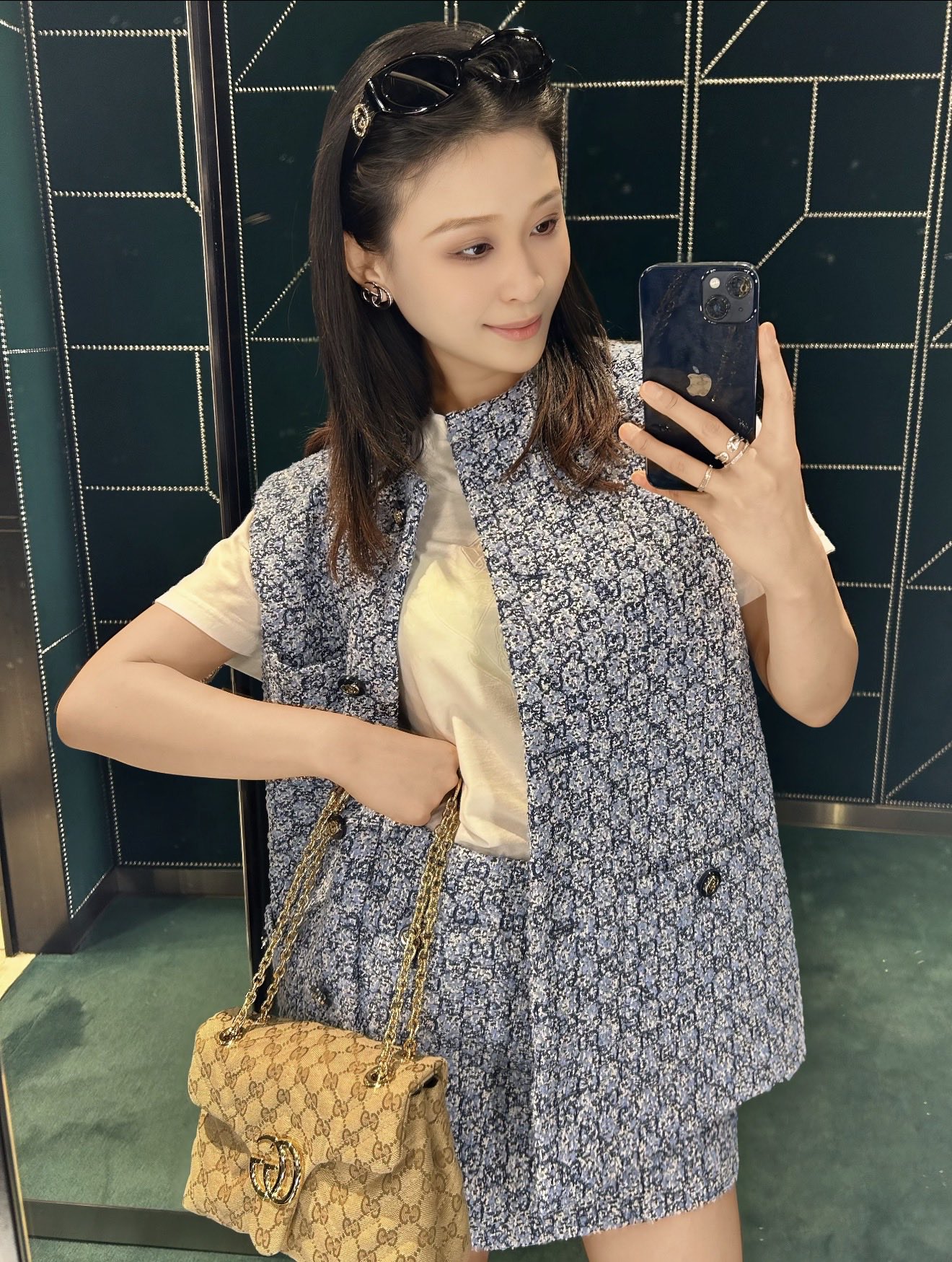 Guc New Quilted tweed skirt