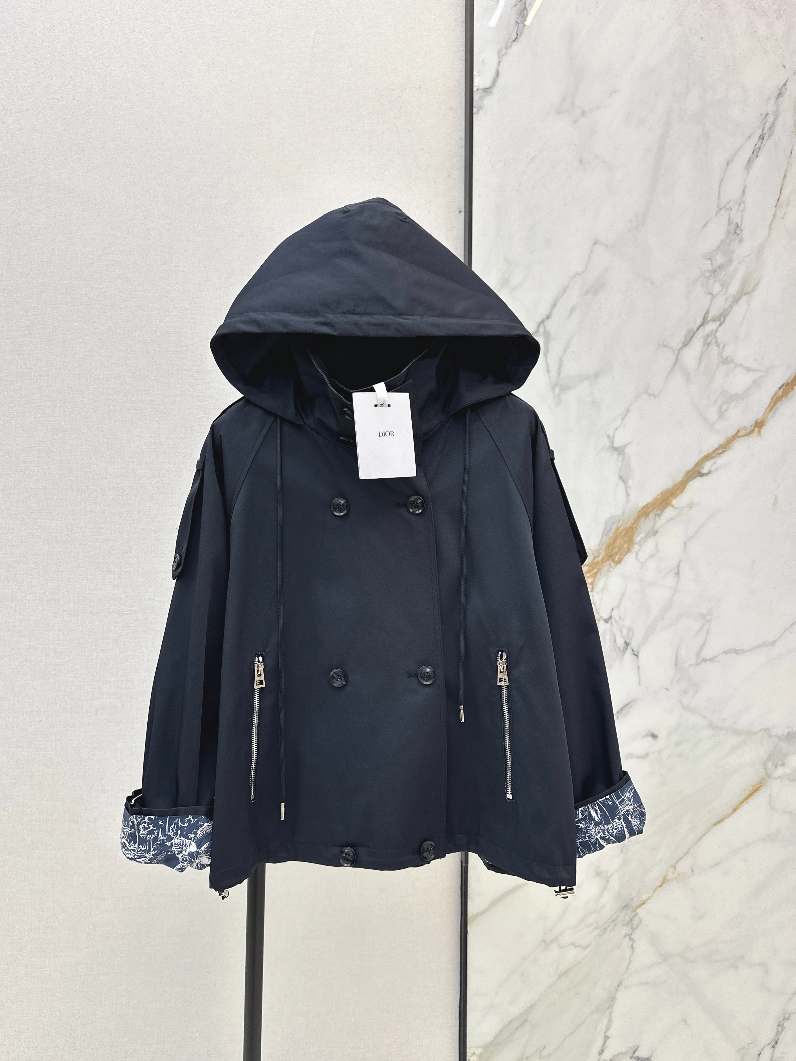 CD NEW print hooded trench coats
