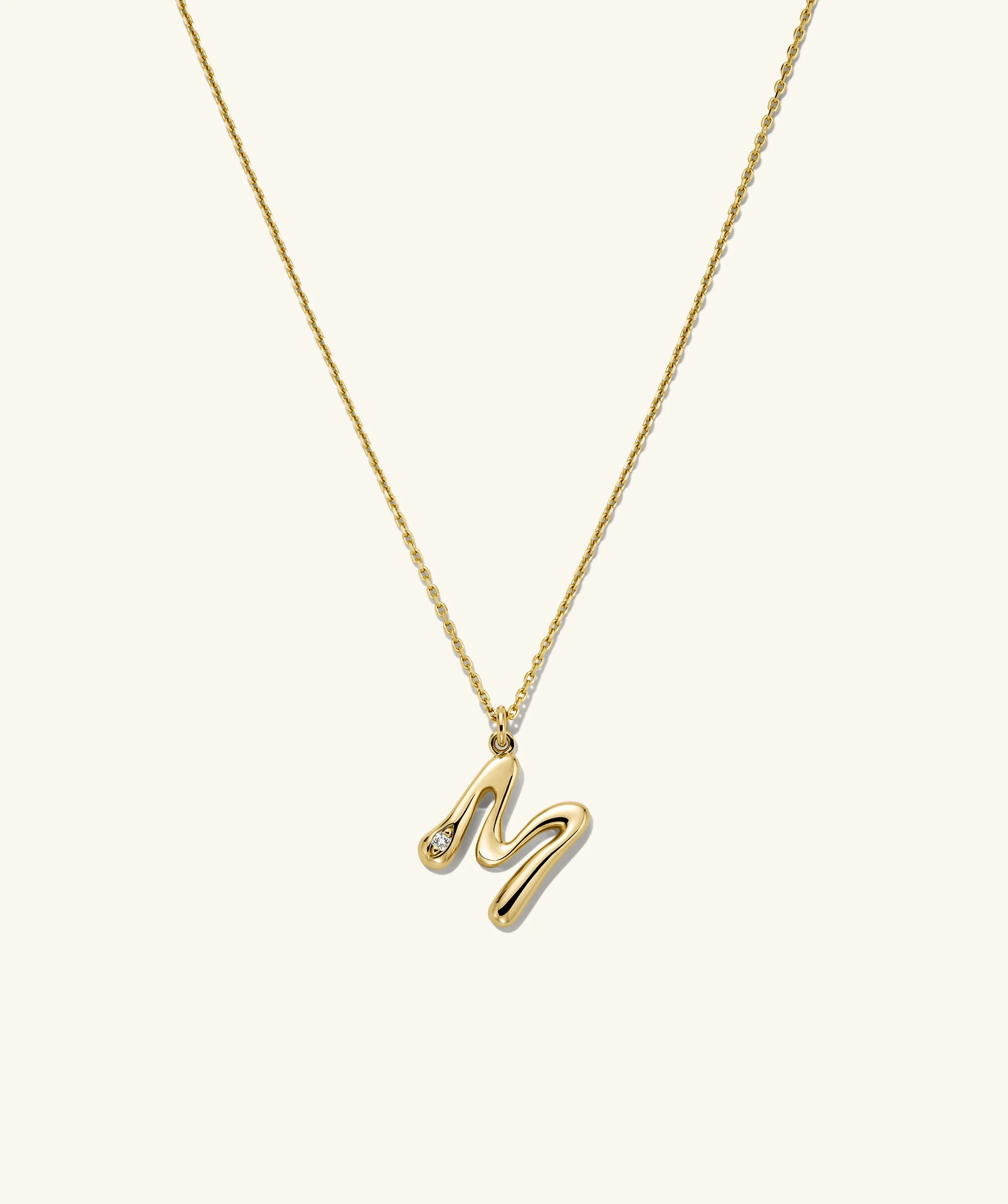 Organic Dôme Liquid Letter Pendant Necklace