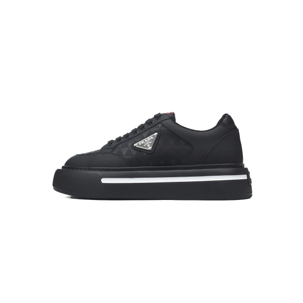 Prada Platform Sneakers Black Plaid