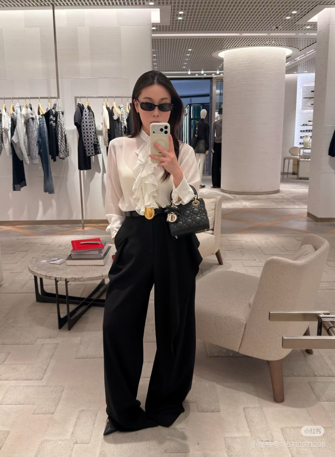 CD NEW belted wide-leg pants