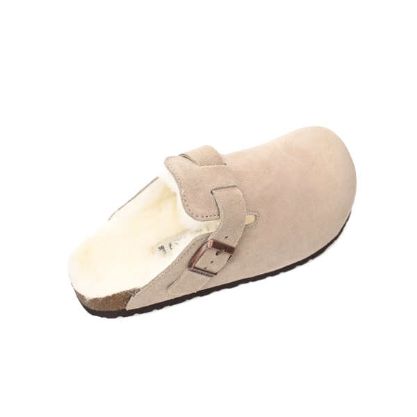 Birkenstock Boston Shearling Coin Suede Beige E14T002N6L