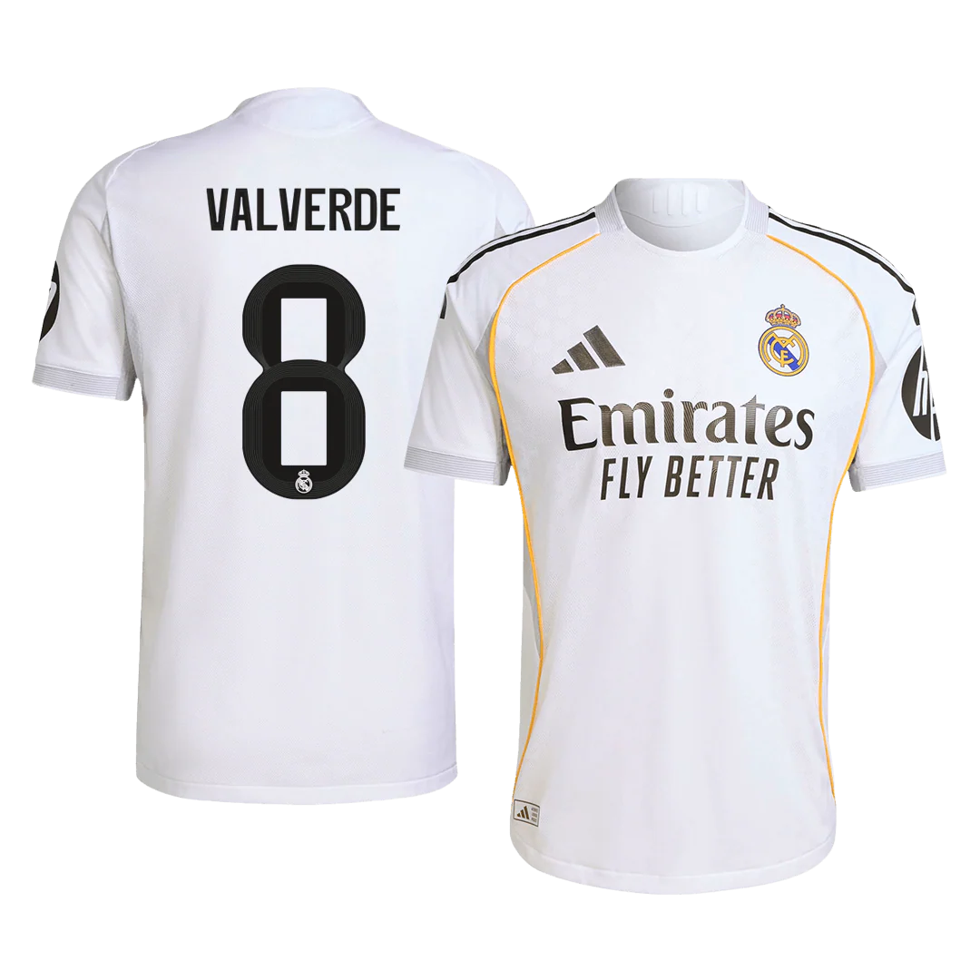 VALVERDE #8 Real Madrid Home Player Version Soccer Jersey 2025/26