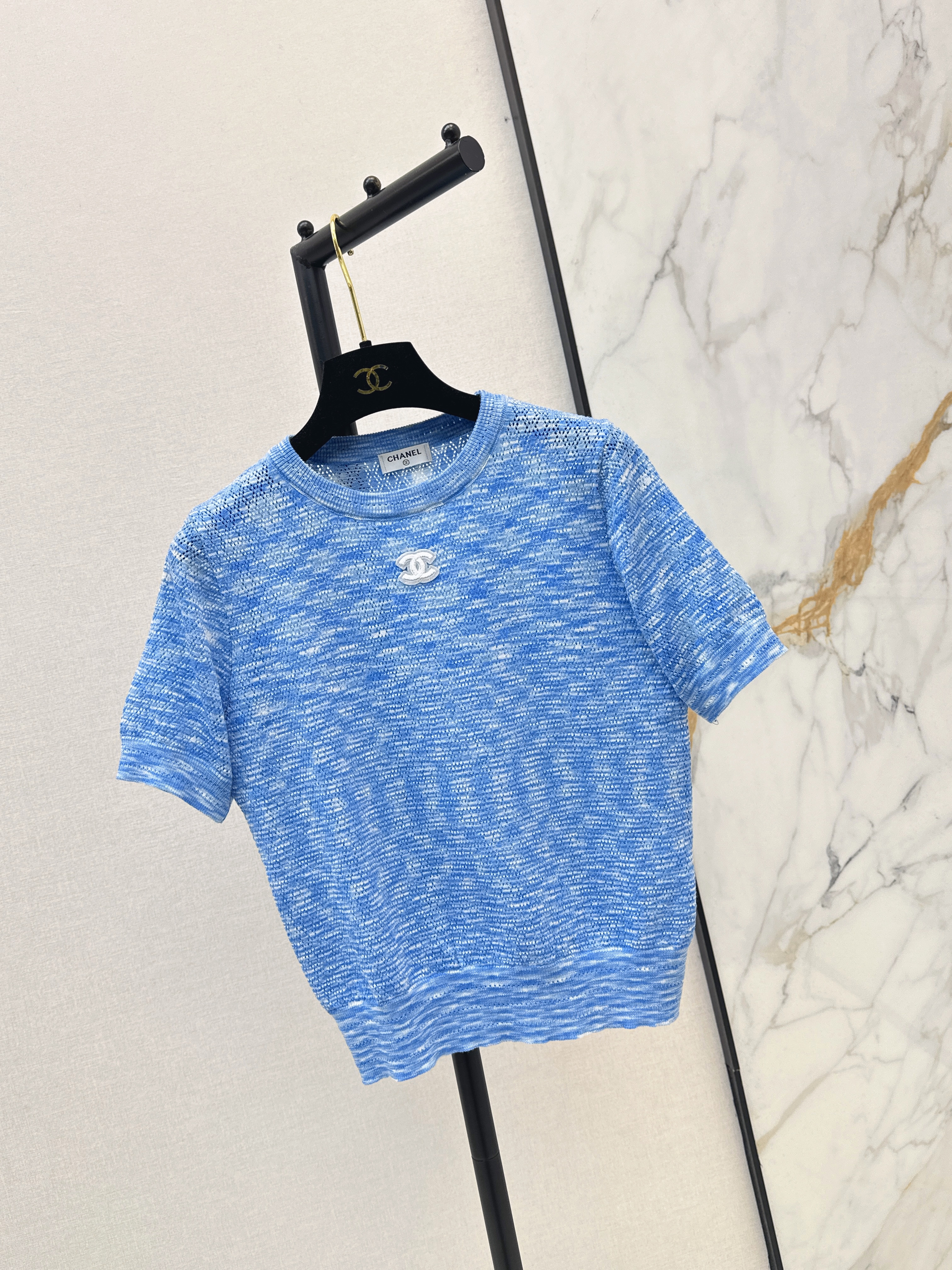 Chan New Vintage striped knit short-sleeve top