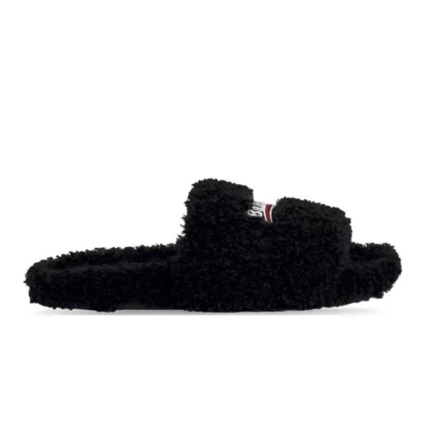 Balenciaga Furry Slide Black 654747W2DO11096