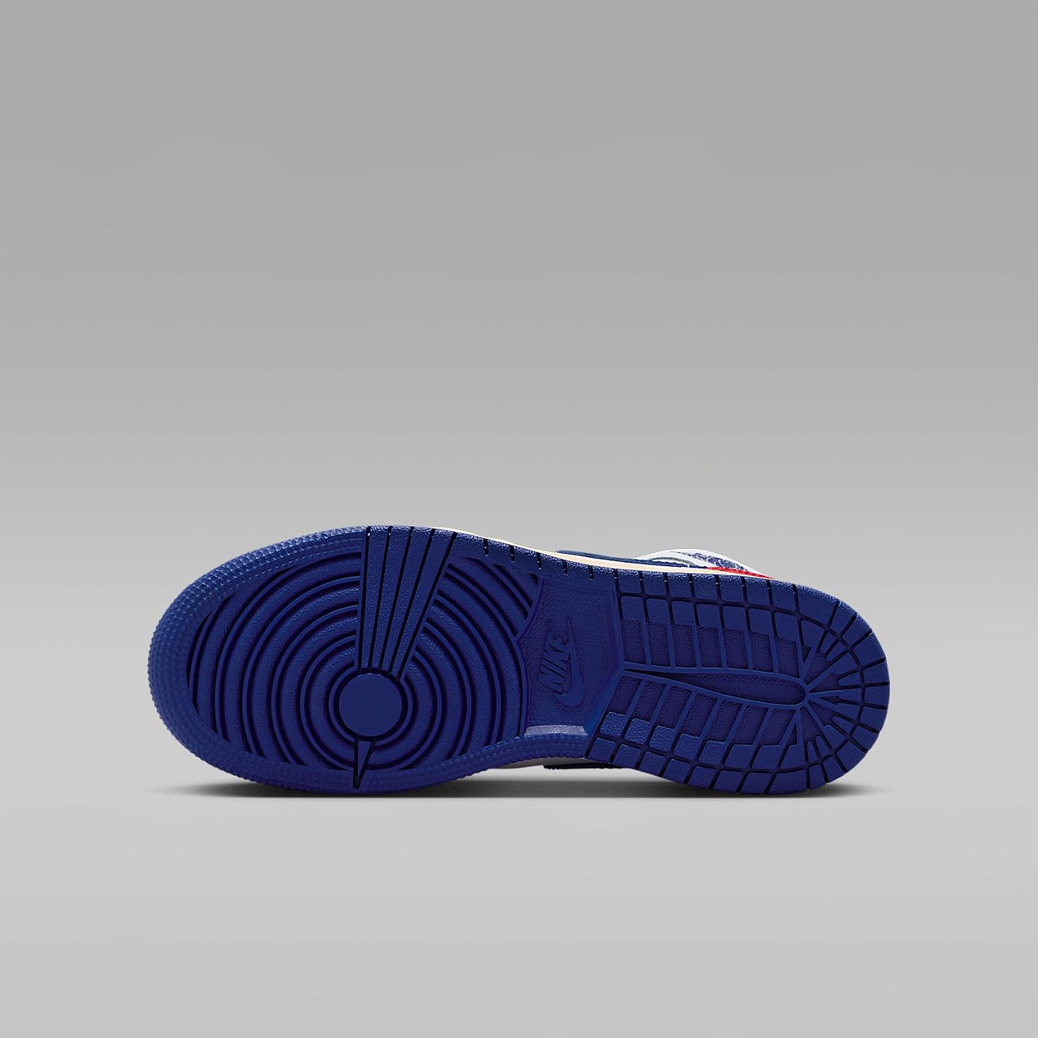 Air Jordan 1 Mid - Big Kids Shoes (White/University Red/Neutral Grey/Royal Blue)