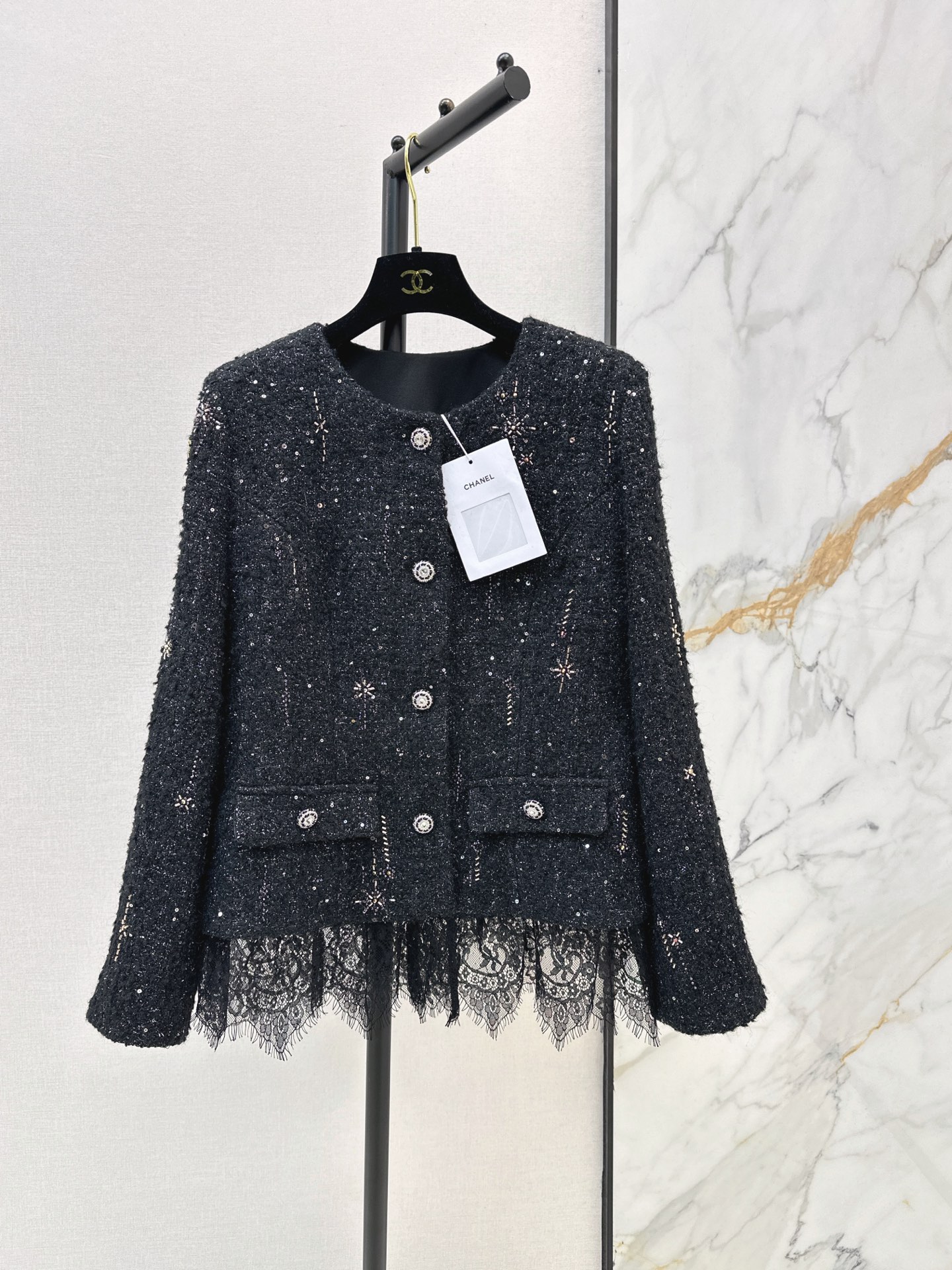 Chan New Patchwork Lace Knit Jacket