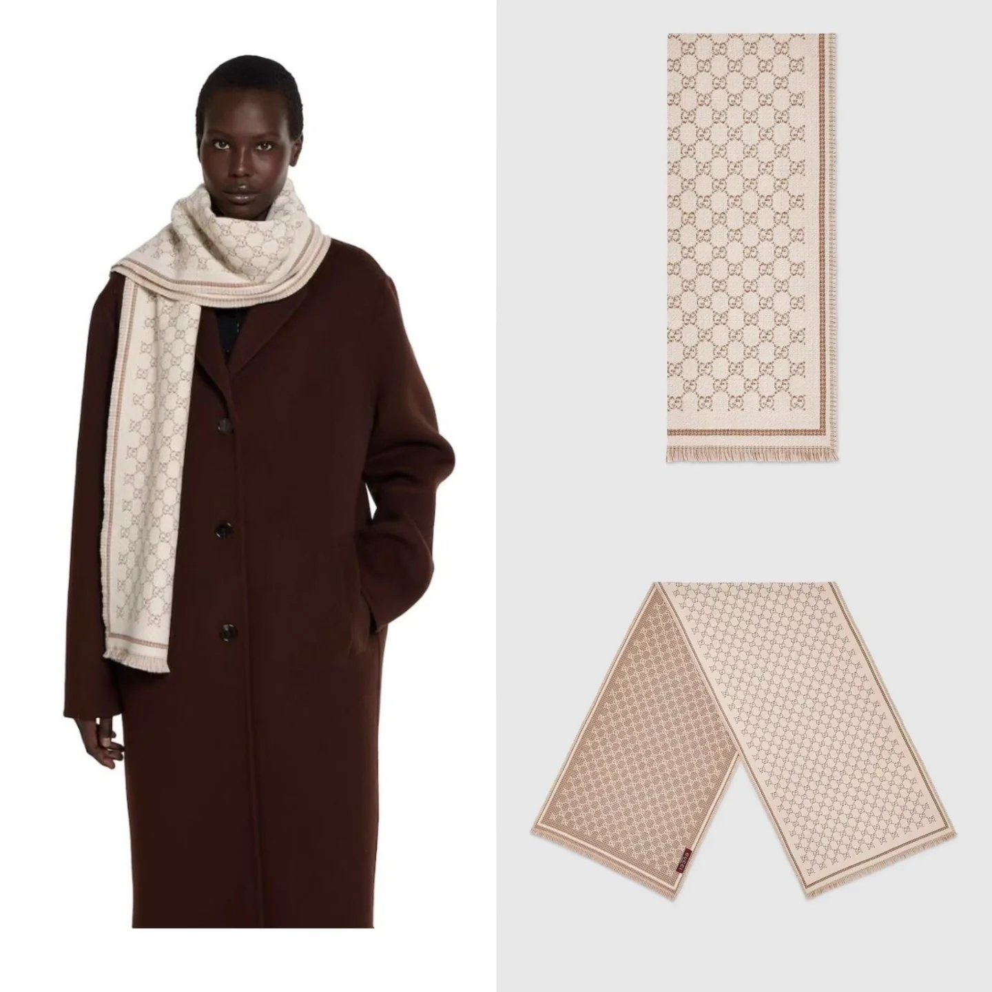 Guc New Double-sided wool scarf