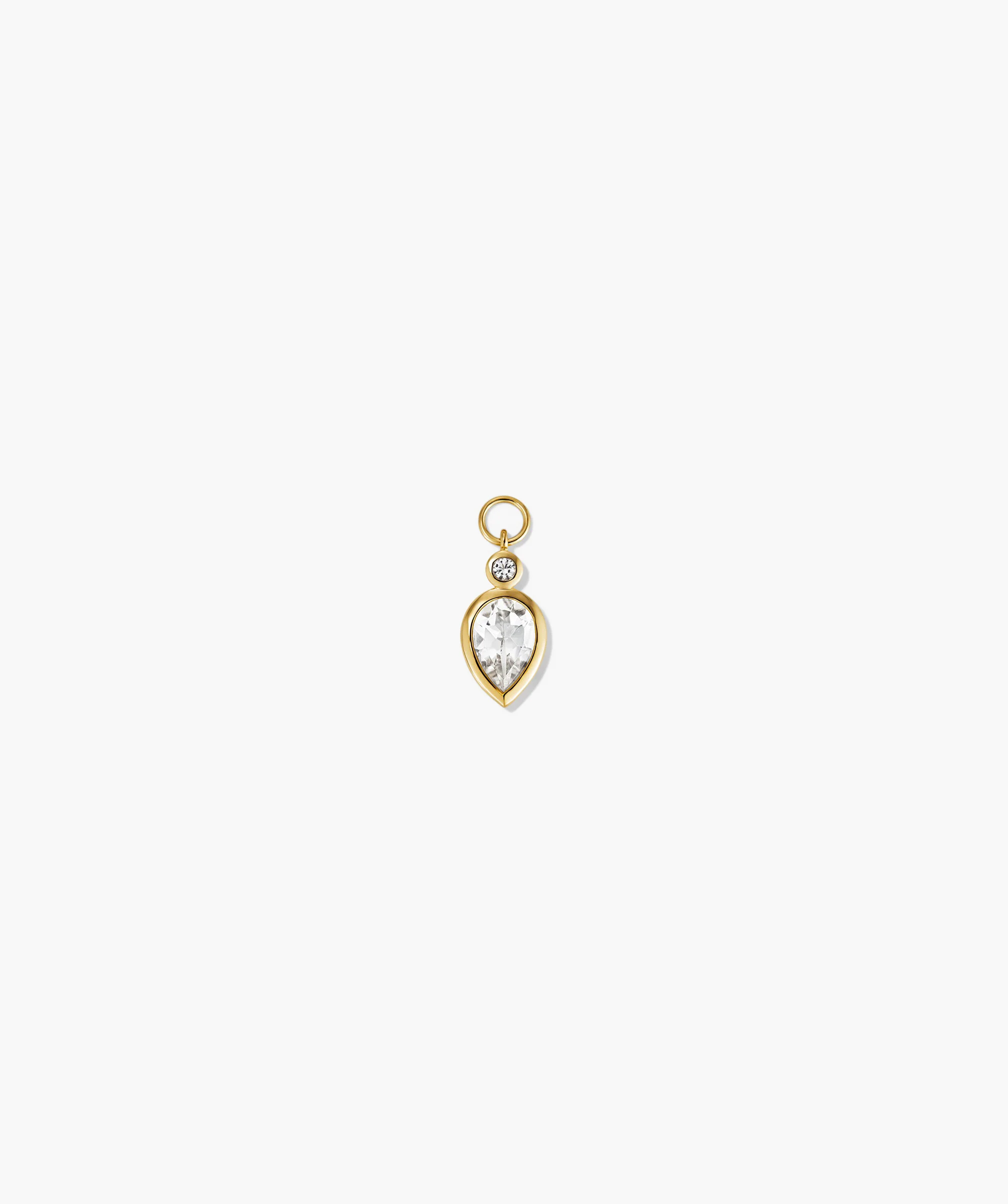 Single Pear Cut Gemstone Hoop Charm