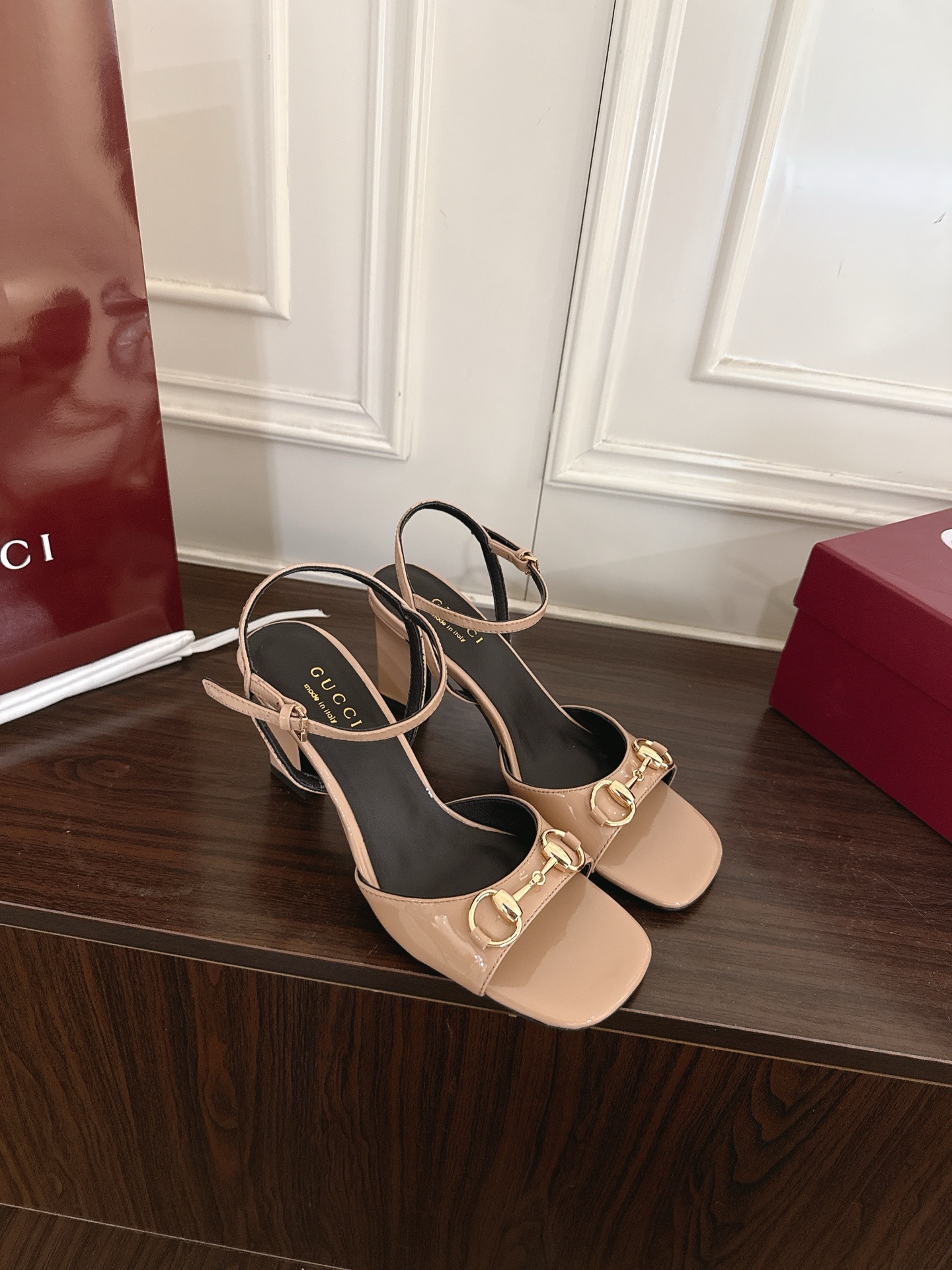 Guc NEW Crystal mesh series high-heeled sandals