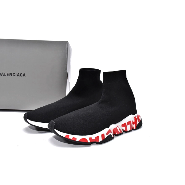 Balenciaga Speed Black(red word)