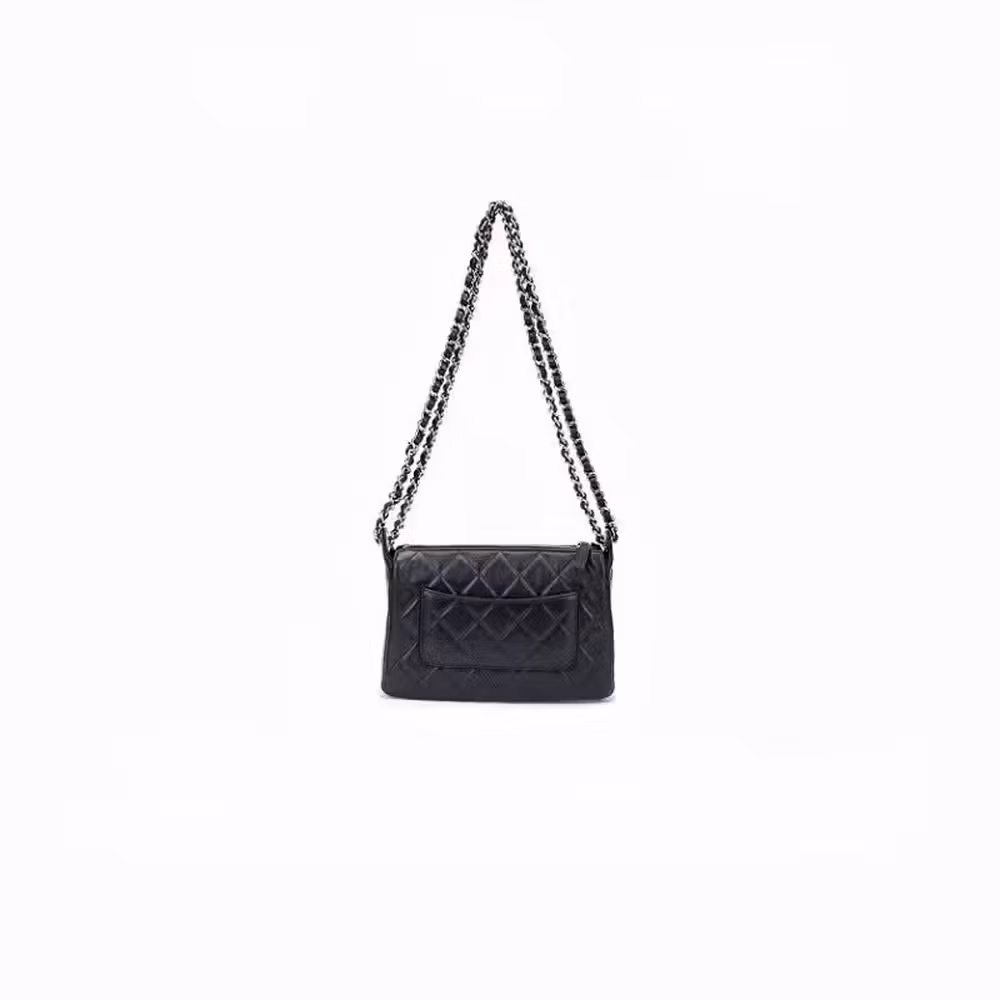 Chanel (CHANEL) Women's Bag 25C Black Diamond Plaid Leather Wear Chain Outer Bag Portable Shoulder Bag Women's Holiday Gift AP4349-B18812-94305 Length 21cm Width 7.5cm Height 15cm