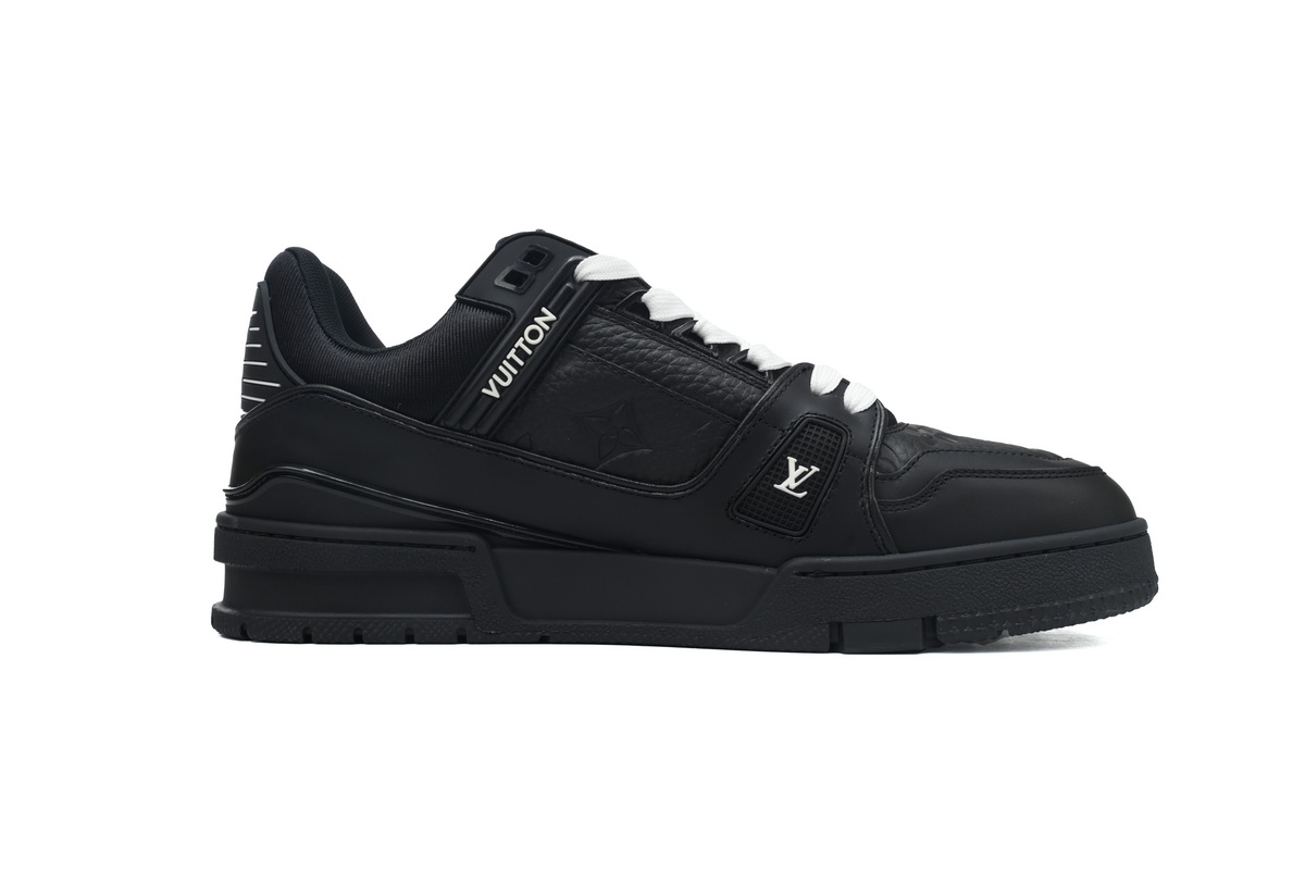 Pkkicks God Batch LOUIS VUITTON Trainer All Black Embossing 1AARER