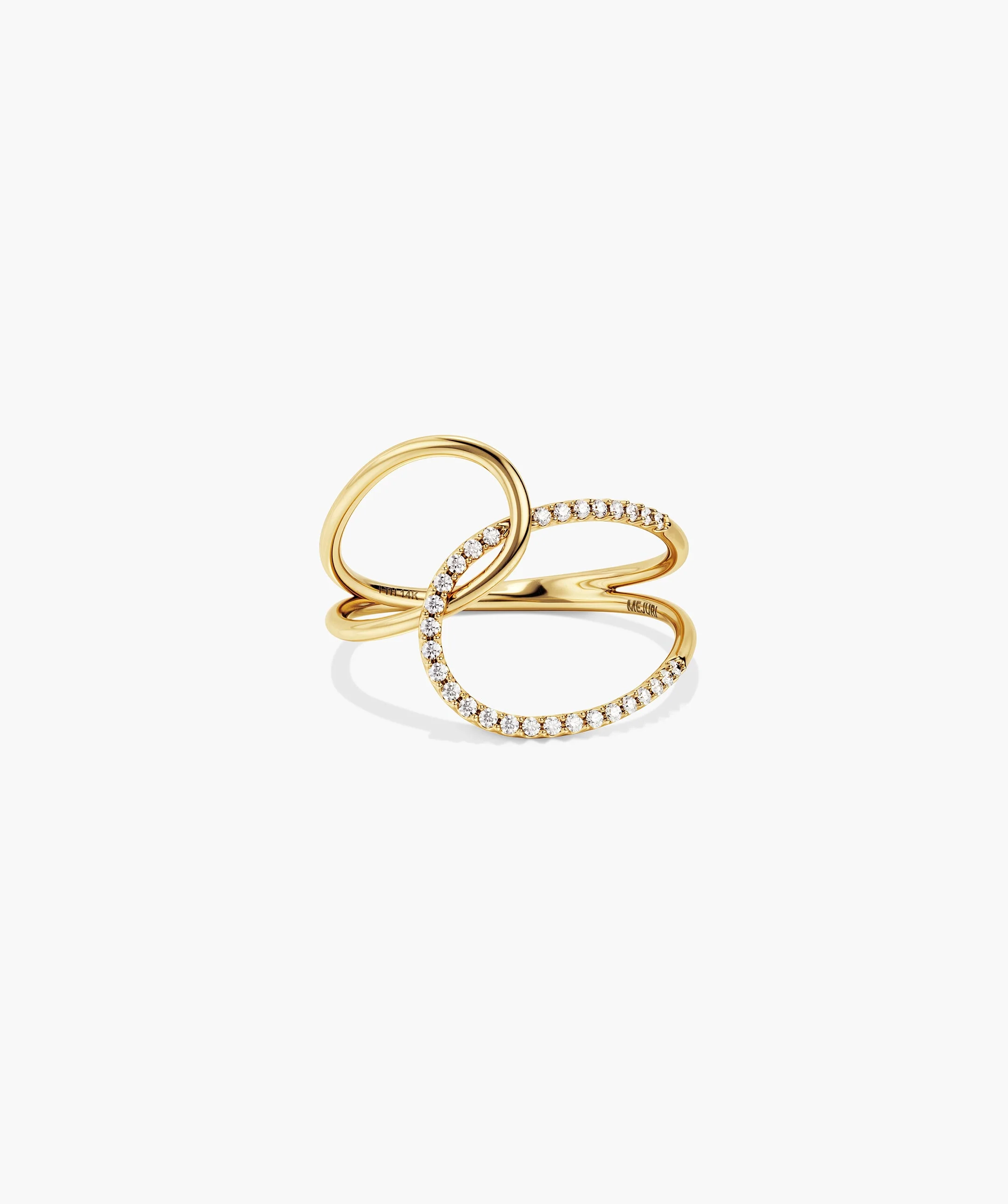Interconnected Loop Pavé Diamond Ring