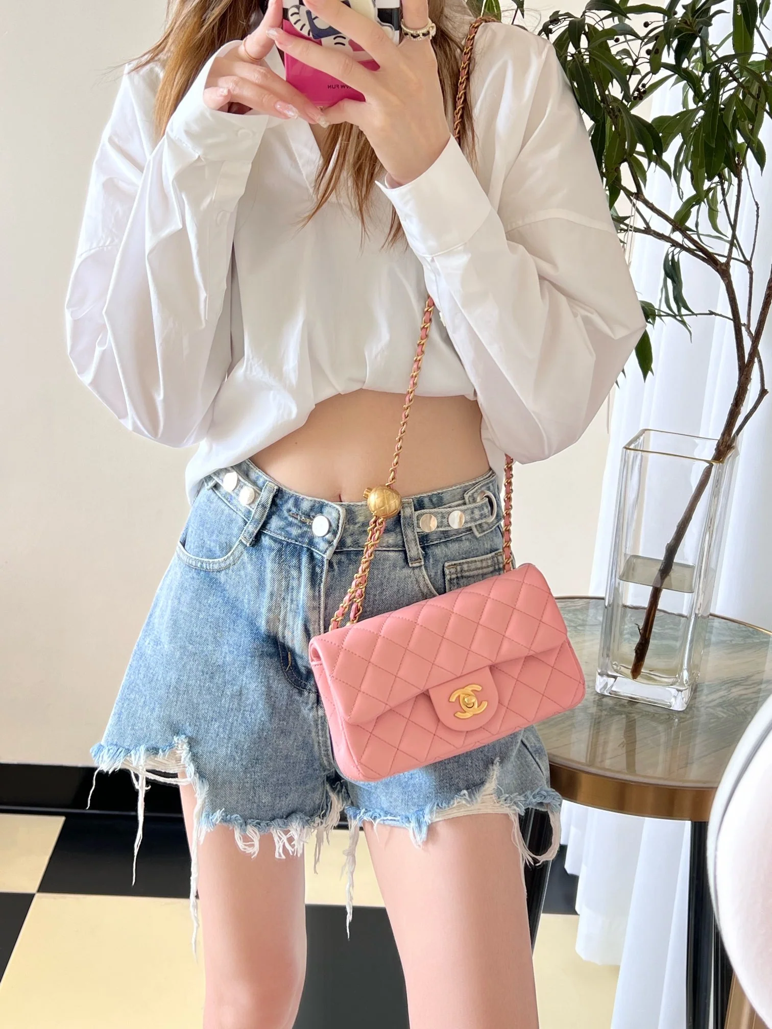 Chan New 23k Chain flap cf mini bag