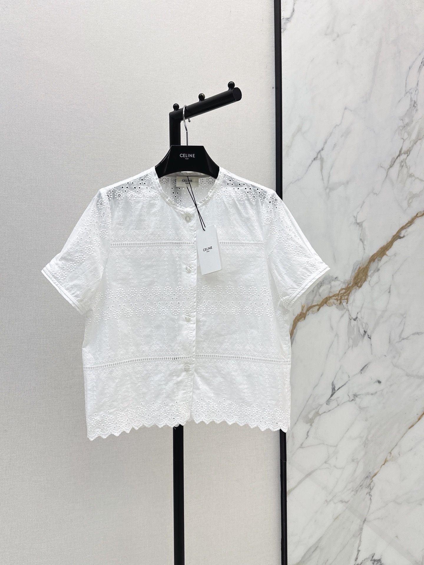 Celi New Hollow-out Embroidered Shirt
