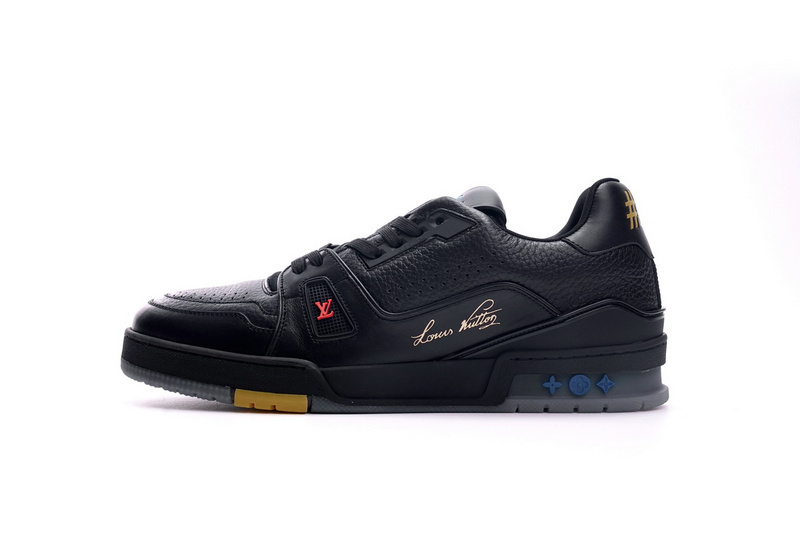 Pkkicks God Batch LOUIS VUITTON Trainer Black Litchi Pattern FD0226