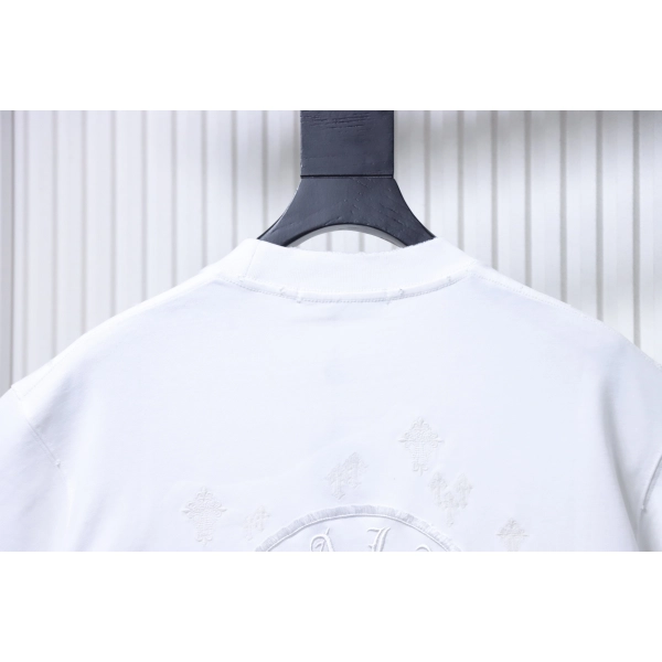 Chrome Hearts Sanskrit Cross Embroidery Crew Neck T-Shirt white