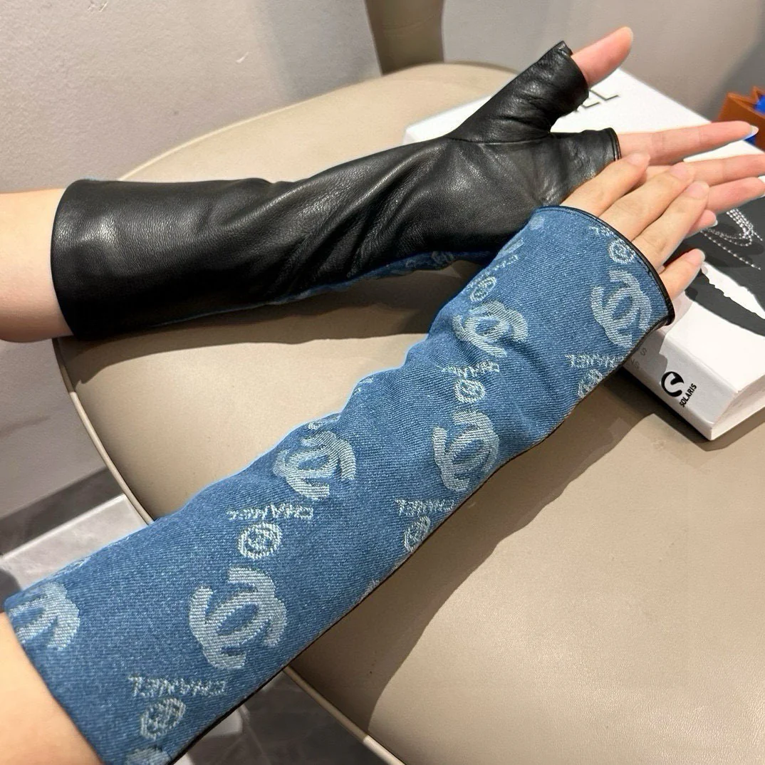 Chan New Denim with leather gloves