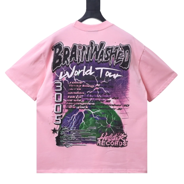 Hellstar Style Futurism Graffiti Short-Sleeve Tee pink