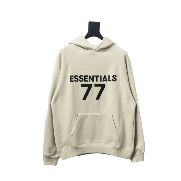 Fear of God FOG essential double line flocked 77 print hooded sweatshirt