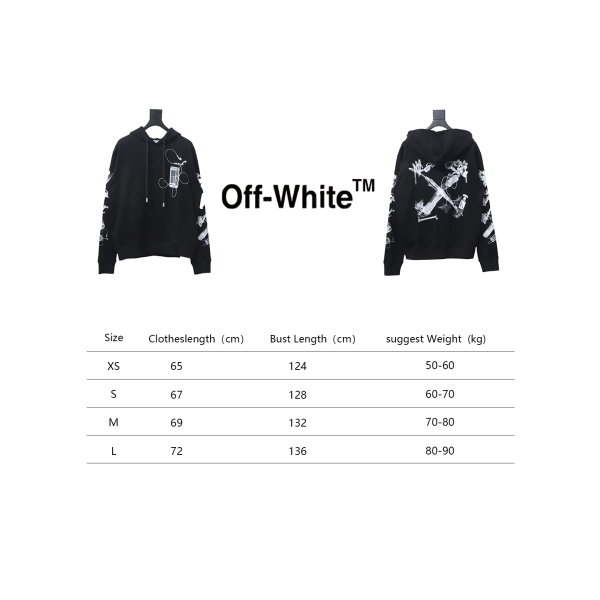 Off-white Ink-splashed arrow twill oil painting graffiti hoodie