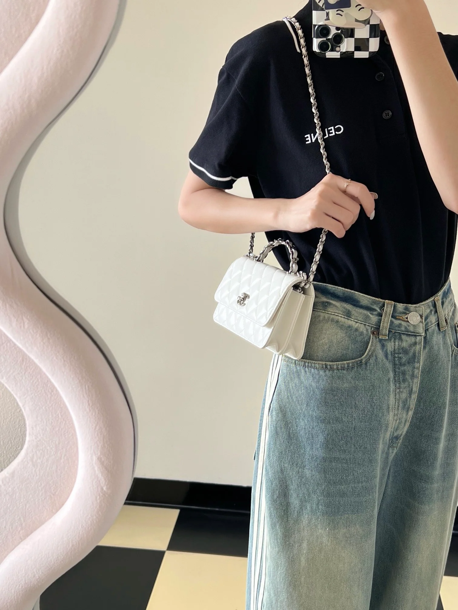 Chan New 23k Rhinestone Accordion Bag