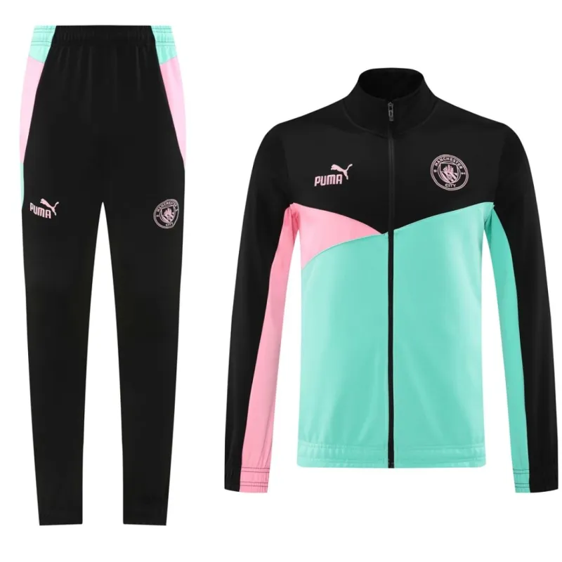 Manchester City Training Kit (Jacket+Pants) Black&Green 2024-25