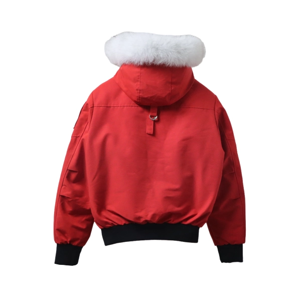 Moose Knuckles Men's Balistic Bomber Zip-Up Fur Jacket Red