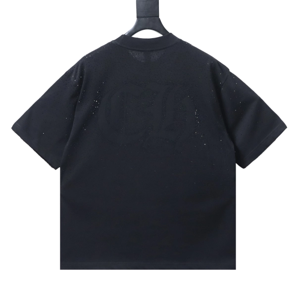 Chrome Hearts Sanskrit Rhinestone Hot-Fix Short Sleeve T-Shirt  black