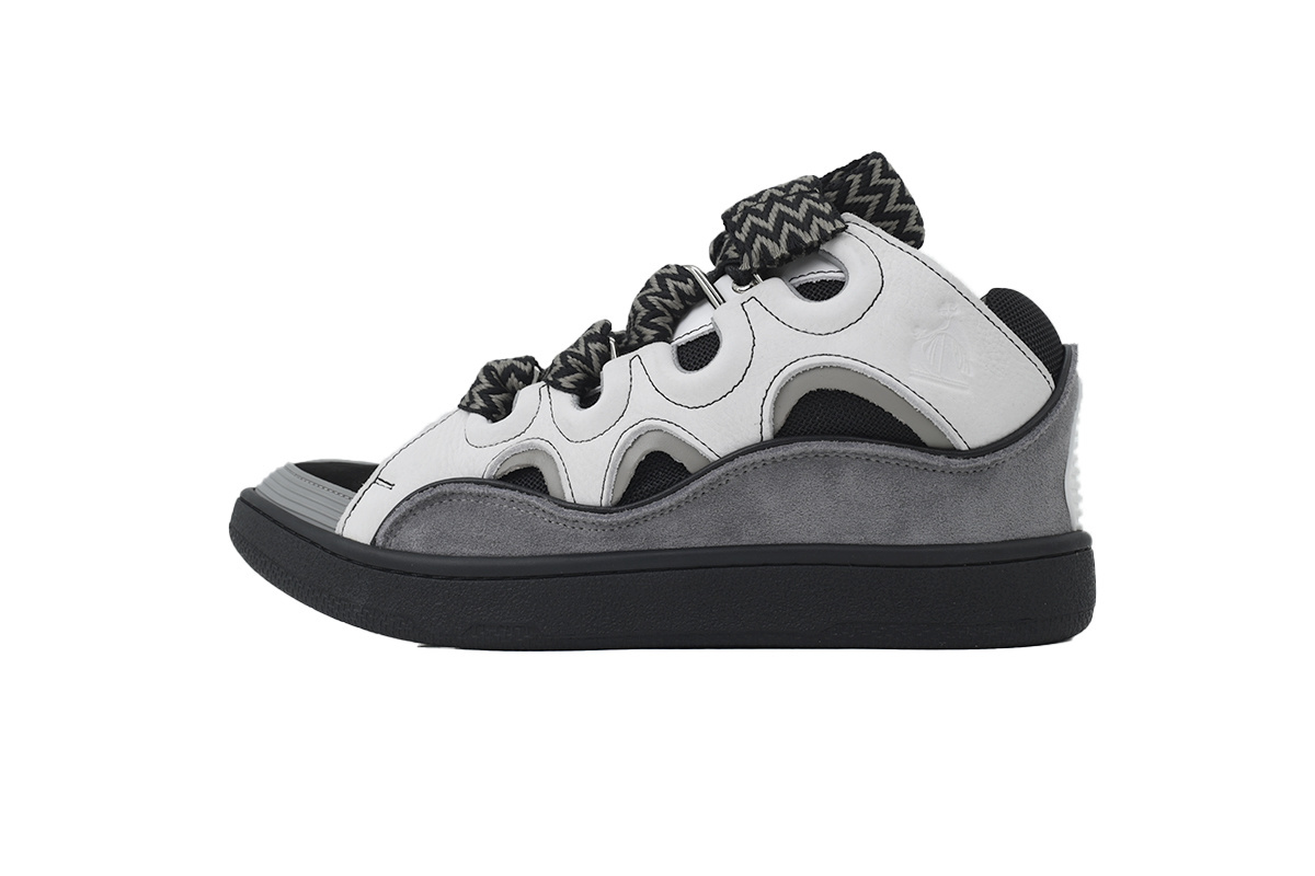 Lanvin Curb Sneakers Black White and Gray