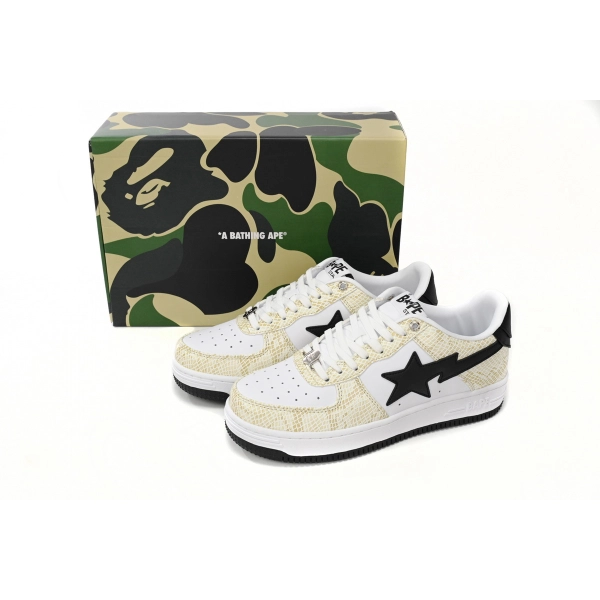 A Bathing Ape Bape Sta Low White Snake Skin Pattern 1I80 191 009