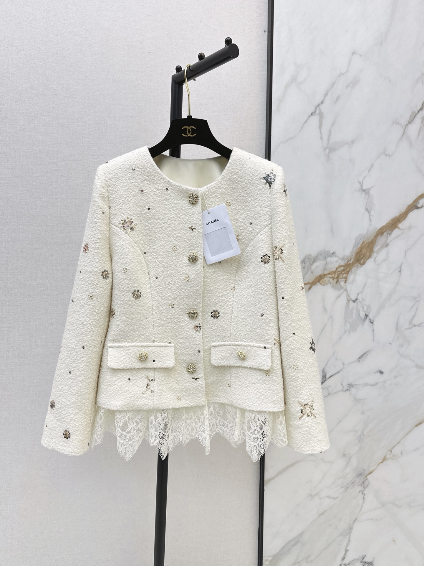 Chan New Patchwork Lace Knit Jacket