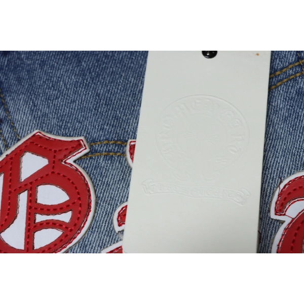 Chrome Hearts Miami Art Basel White Red Cross Patch Jeans