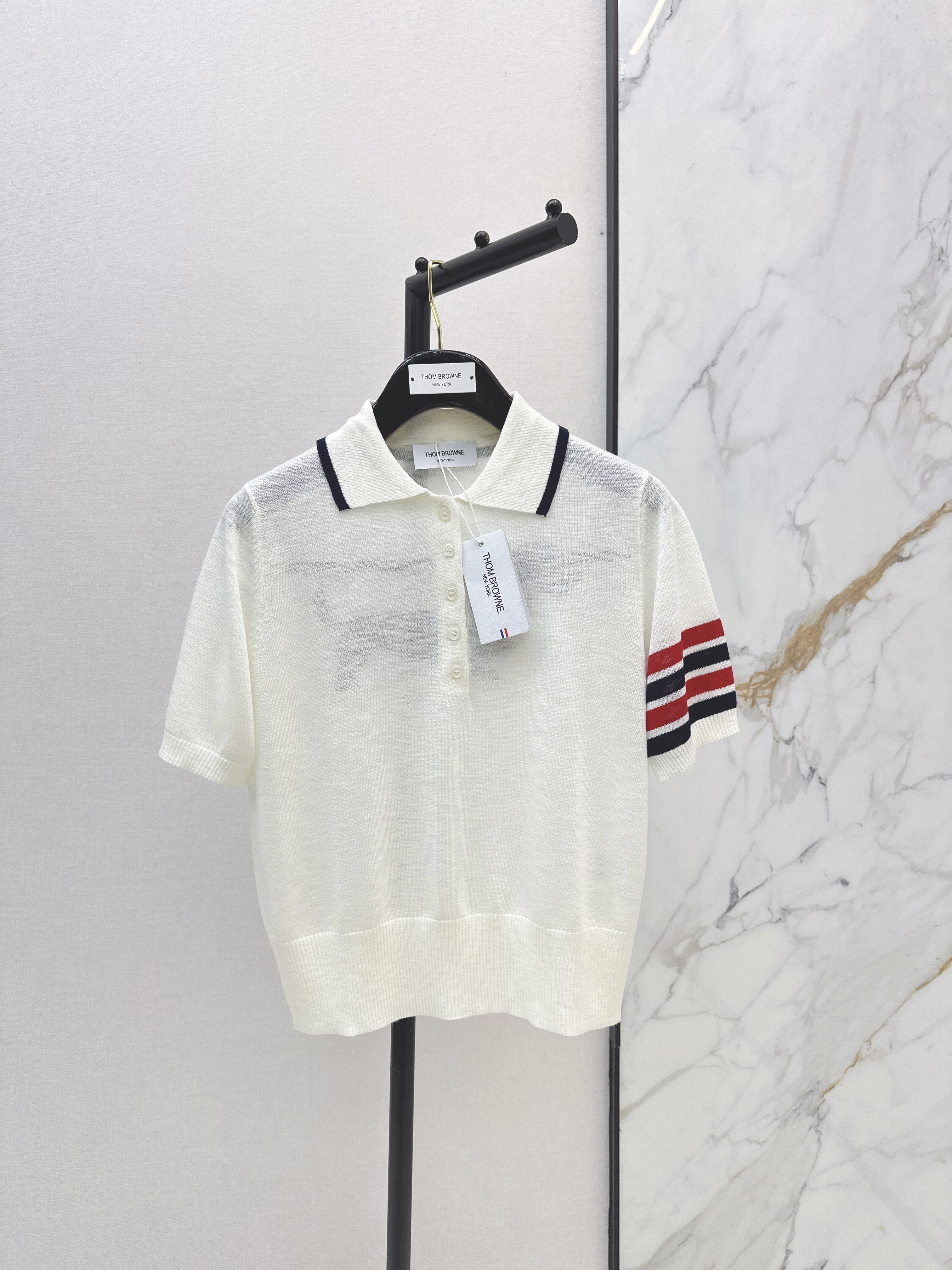 Thom New embroidered short-sleeve knitwear