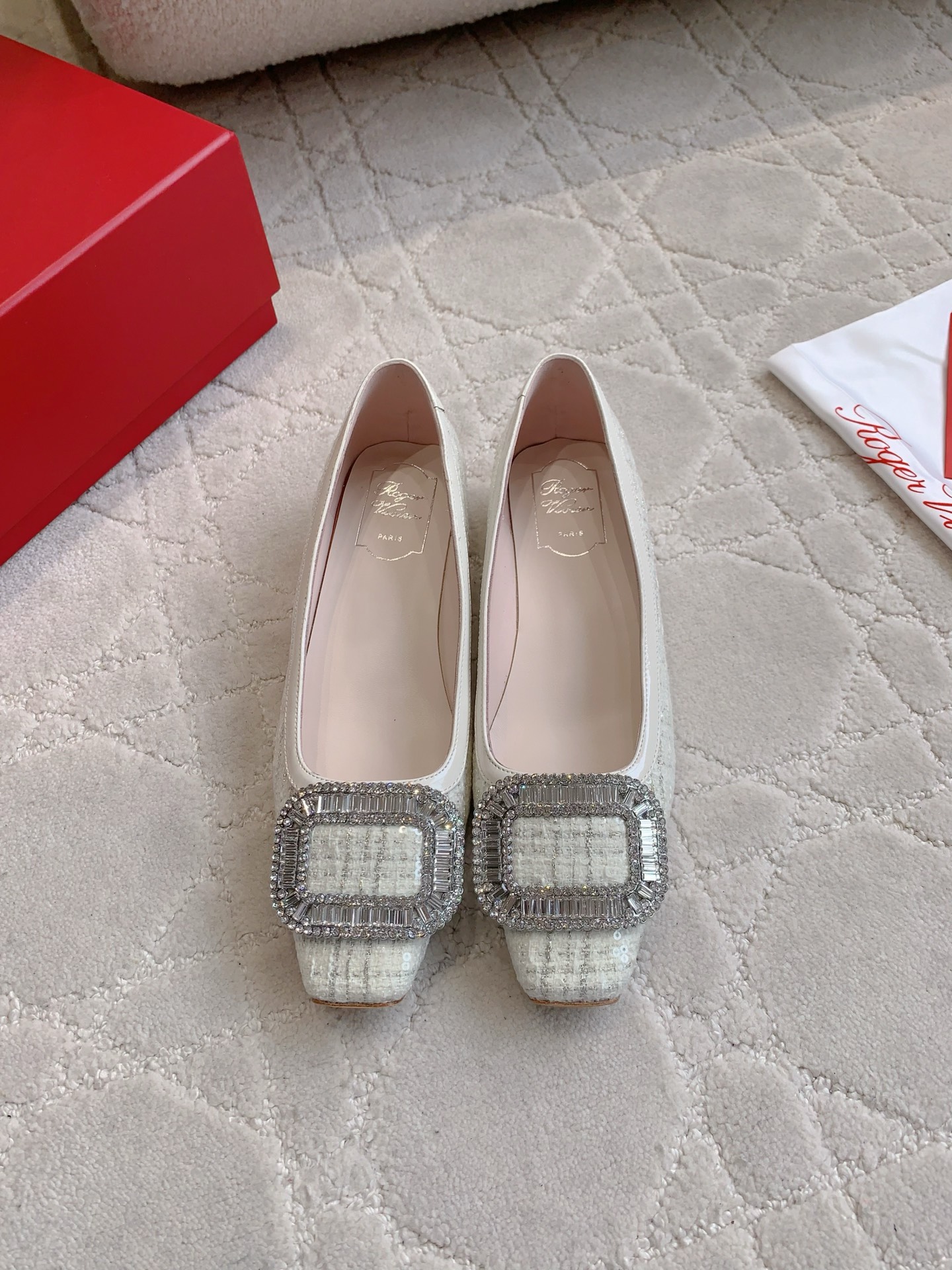 Roger New Rhinestone buckle flats