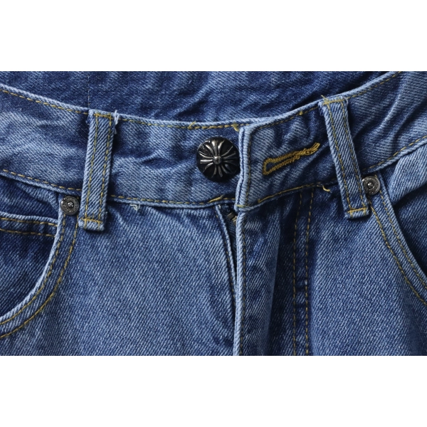 Chrome Hearts Miami Art Basel White Blue Cross Patch Jeans