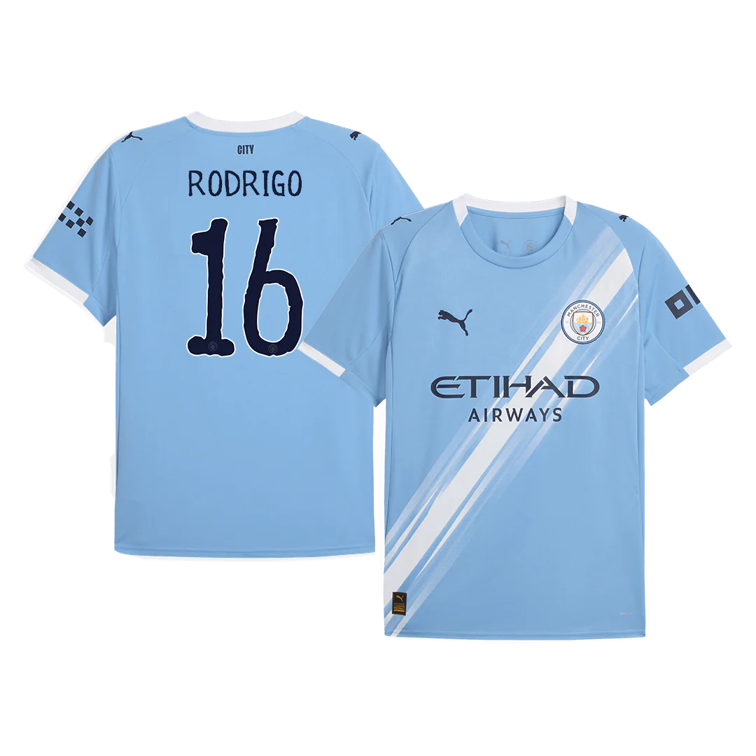 RODRIGO #16 Manchester City Home Soccer Jersey 2025/26 Blue - Club World Cup