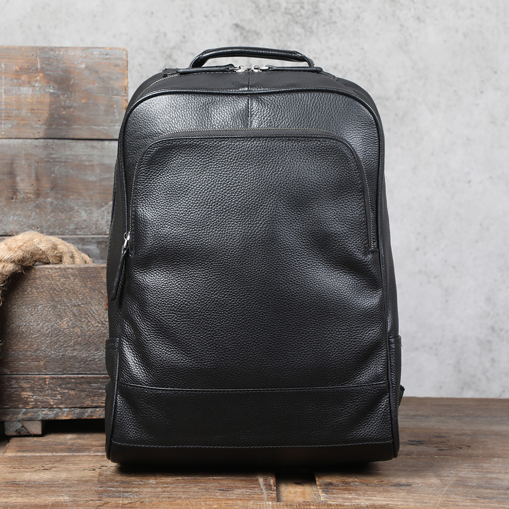 Premium Pebbled Leather Business Backpack - Professional Utility for the Modern Professional