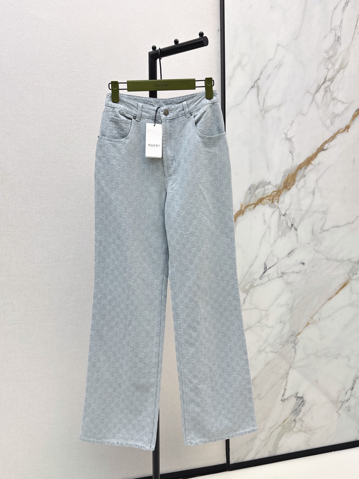 Guc New Jacquard Straight-Leg Jeans
