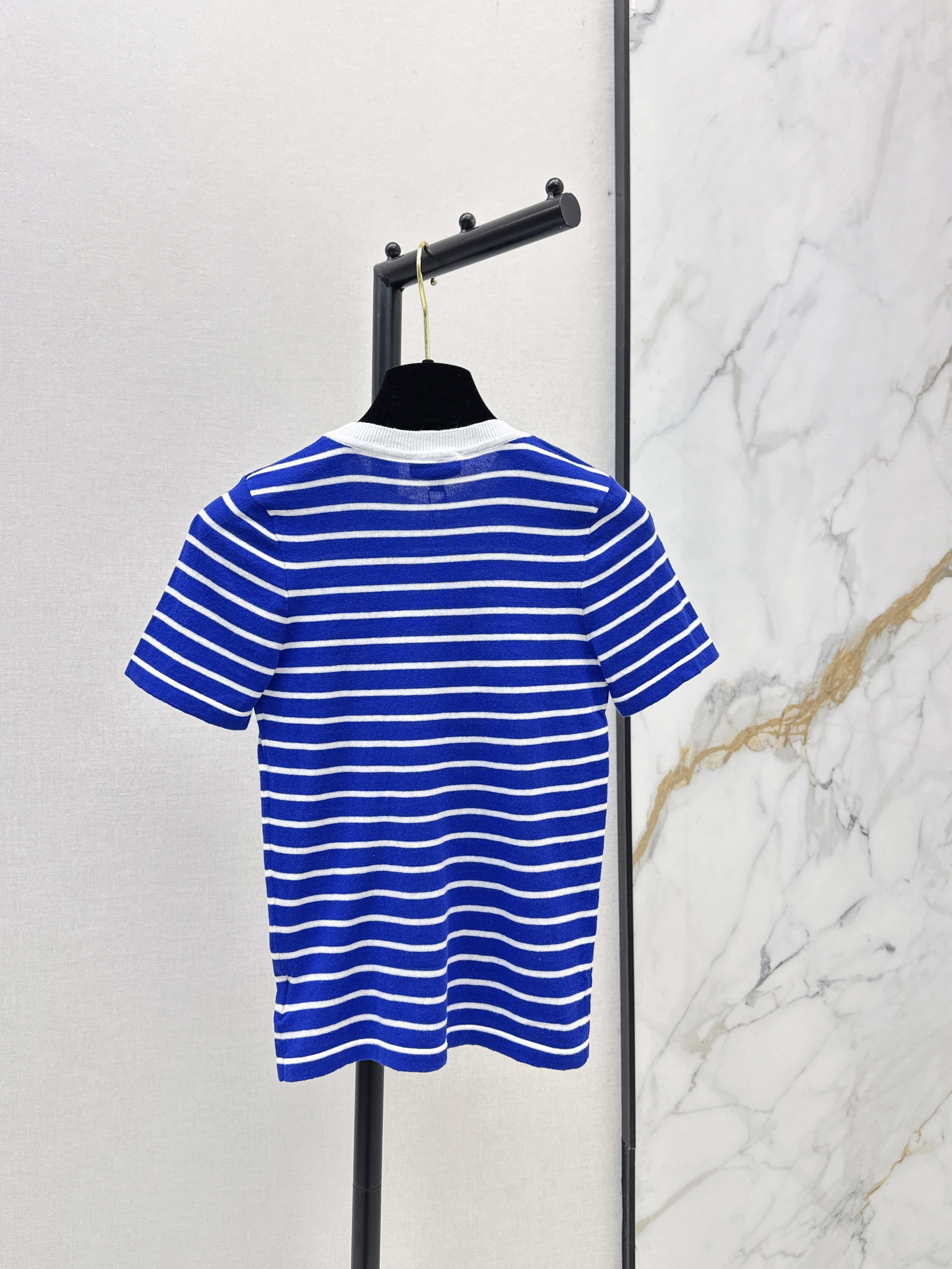 Chan New Striped Knit Short Sleeve