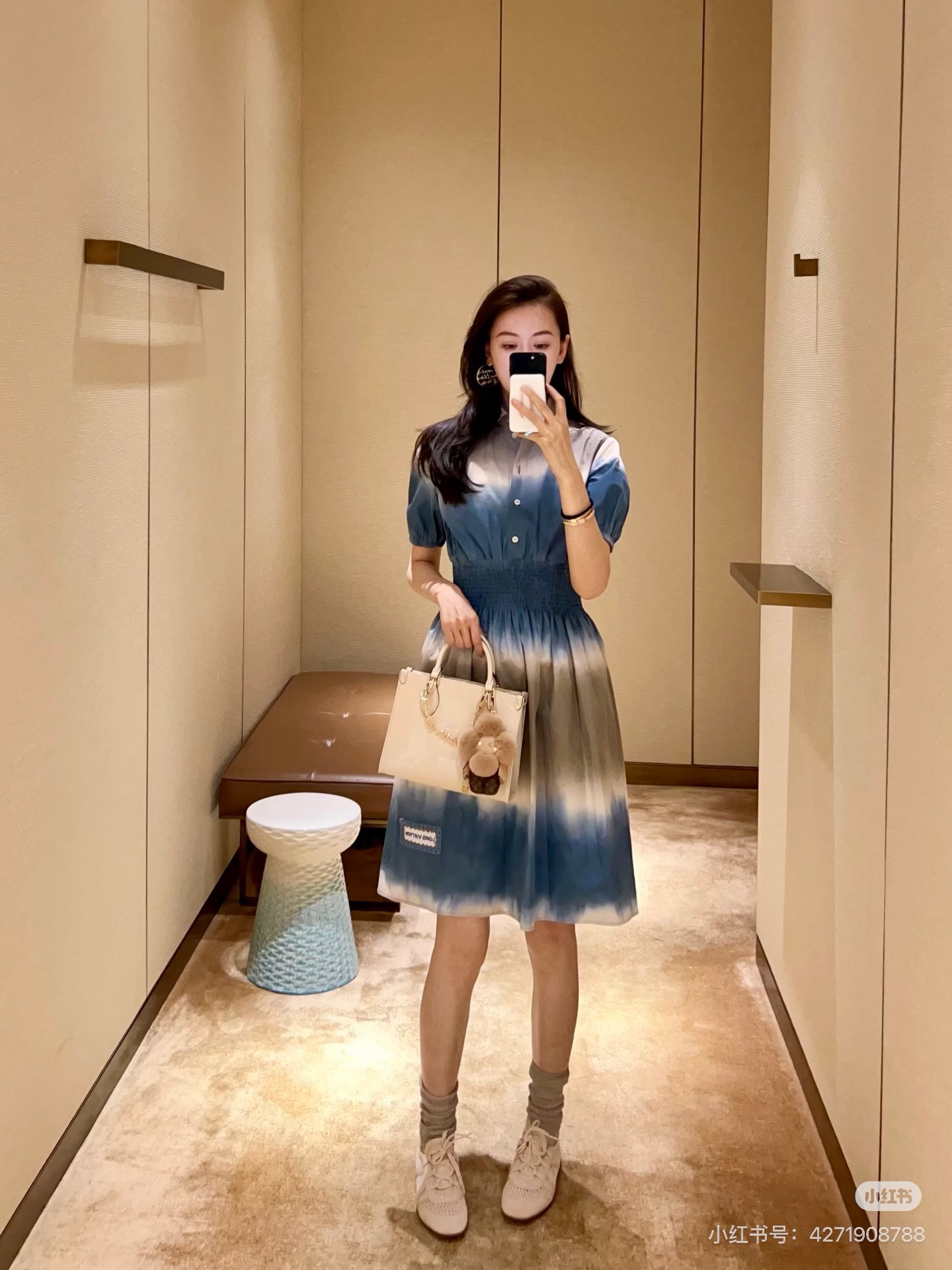 Louis New Gradient Waist-Cinching Dress