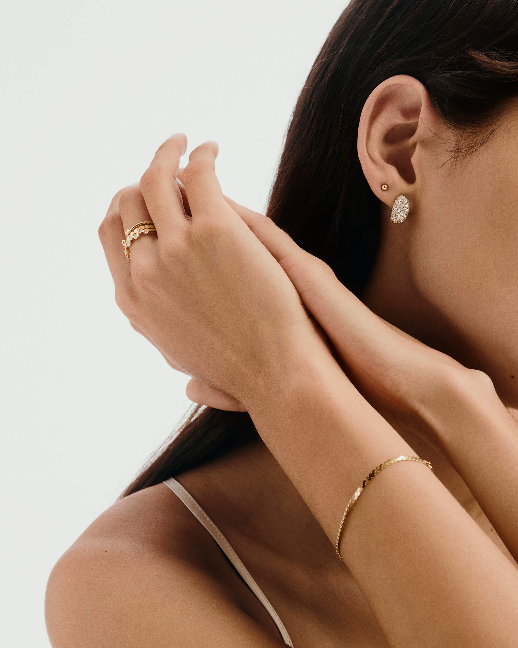 Dôme Pavé Lab Grown Diamond Huggies