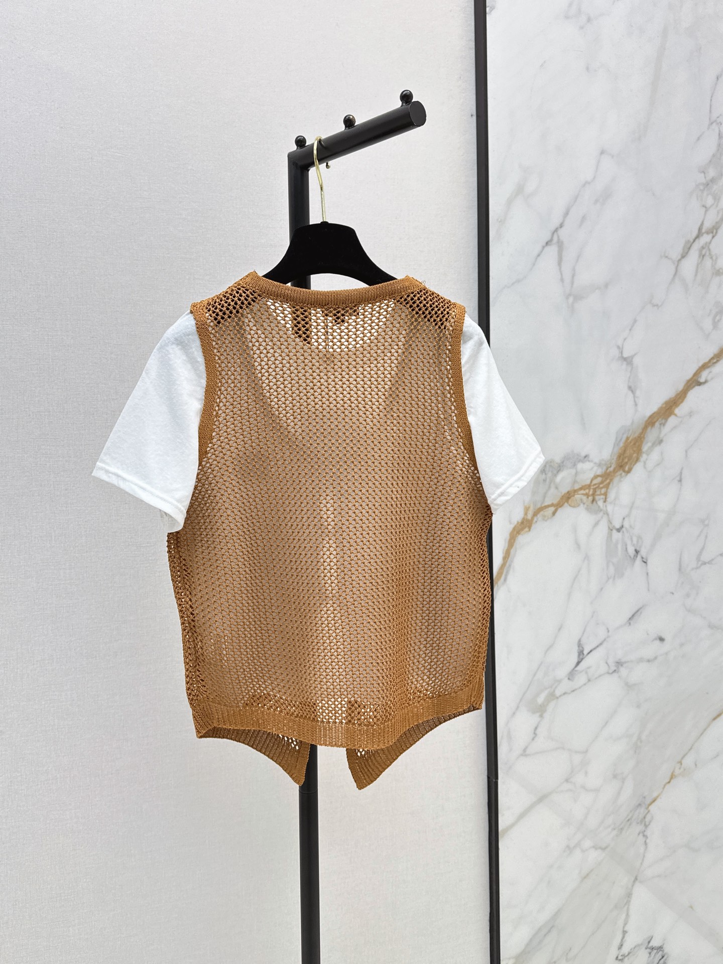 Chan New Hollow Knit Vest Two-Piece Set